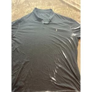 John Varvatos Polo Shirt Jet Black Short Sleeve Cotton Size XL